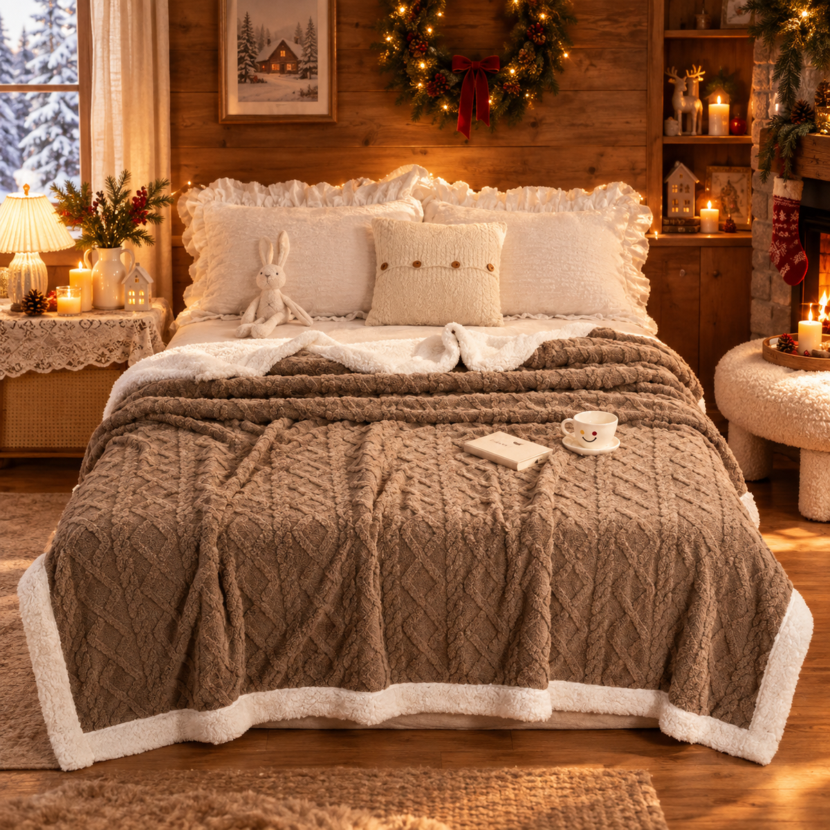 Plaid Sherpa Nordique — plaid polaire double face sherpa, vue 2