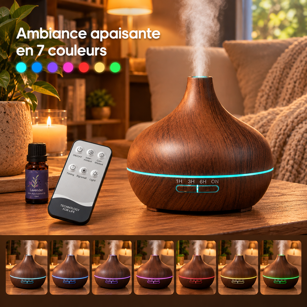 Diffuseur Bois Veillée — diffuseur d'huiles essentielles finition bois, Bois Foncé