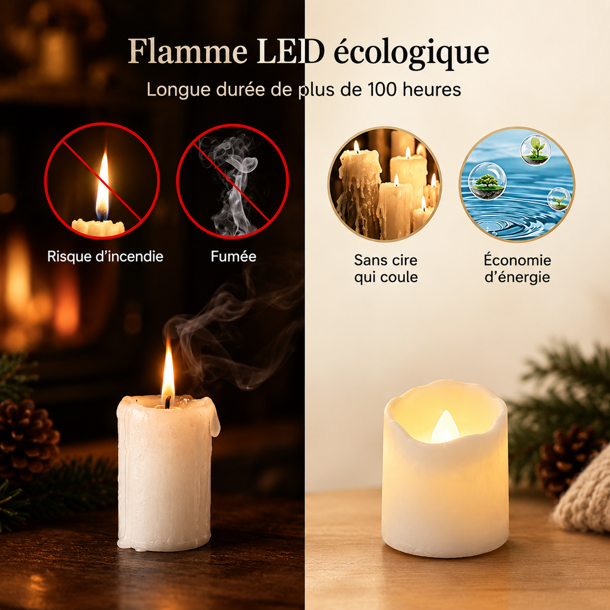 Bougies LED Lueur — lot de 24 bougies LED sans flamme, vue 3