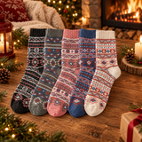 Chaussettes Alpage — lot de 5 paires de chaussettes d'hiver en maille épaisse, assortiment 9020