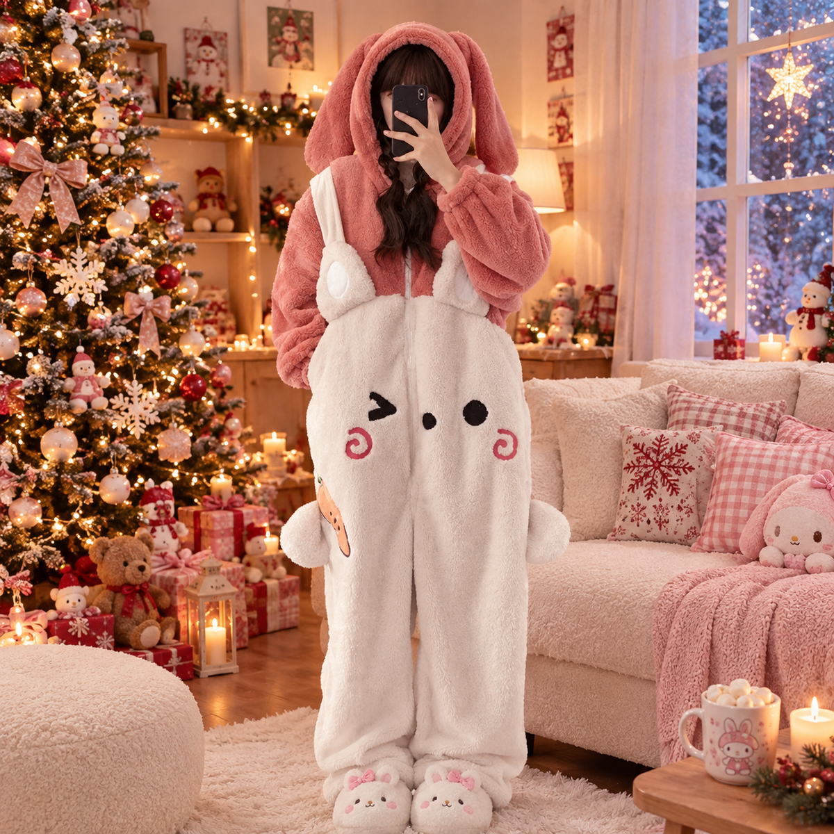 Combinaison Polaire Ourson — combinaison d'intérieur polaire à capuche, Modèle C