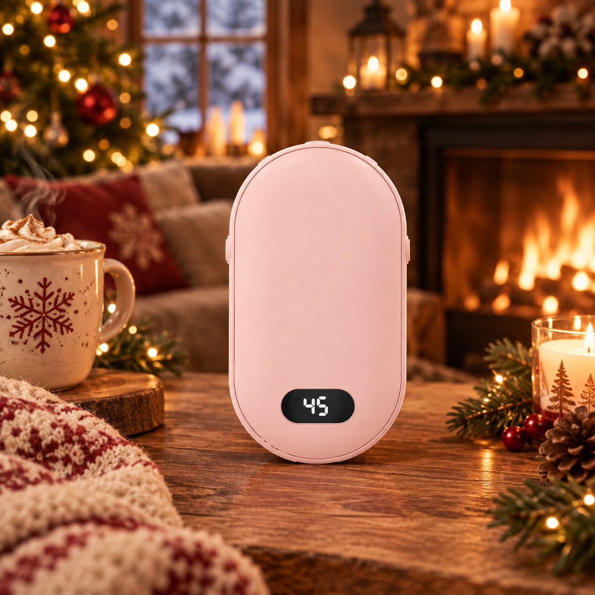 Chauffe-Mains Braise — chauffe-mains rechargeable double face, Rose Poudré