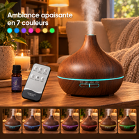 Photo 2 de Diffuseur Bois Veillée – Diffuseur d'Huiles Essentielles Effet Bois