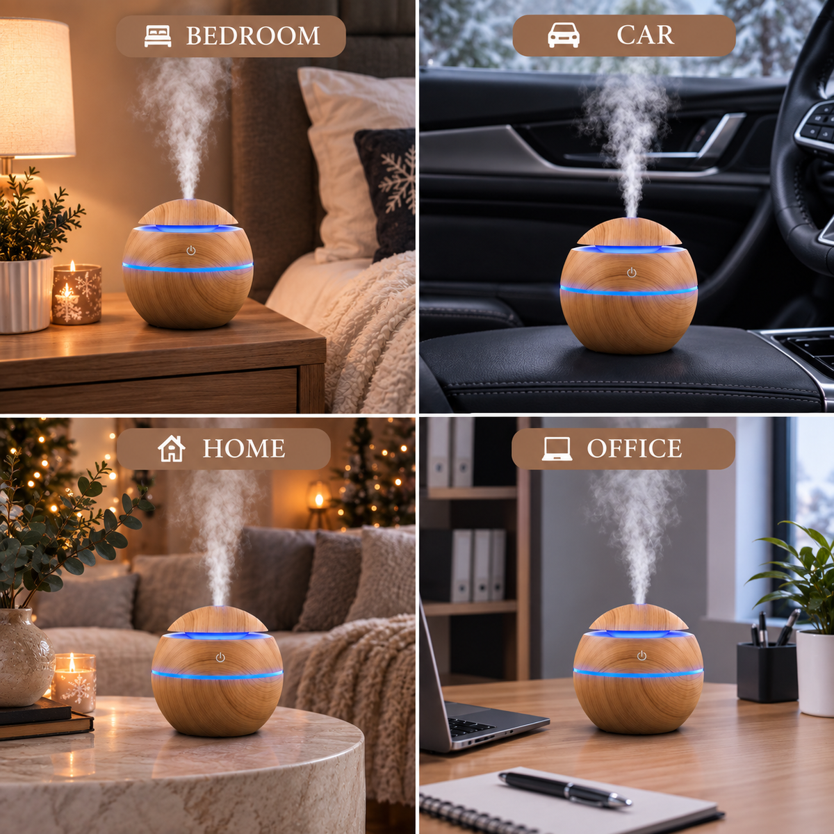 Diffuseur Bois Nomade — mini diffuseur USB finition bois, vue 2