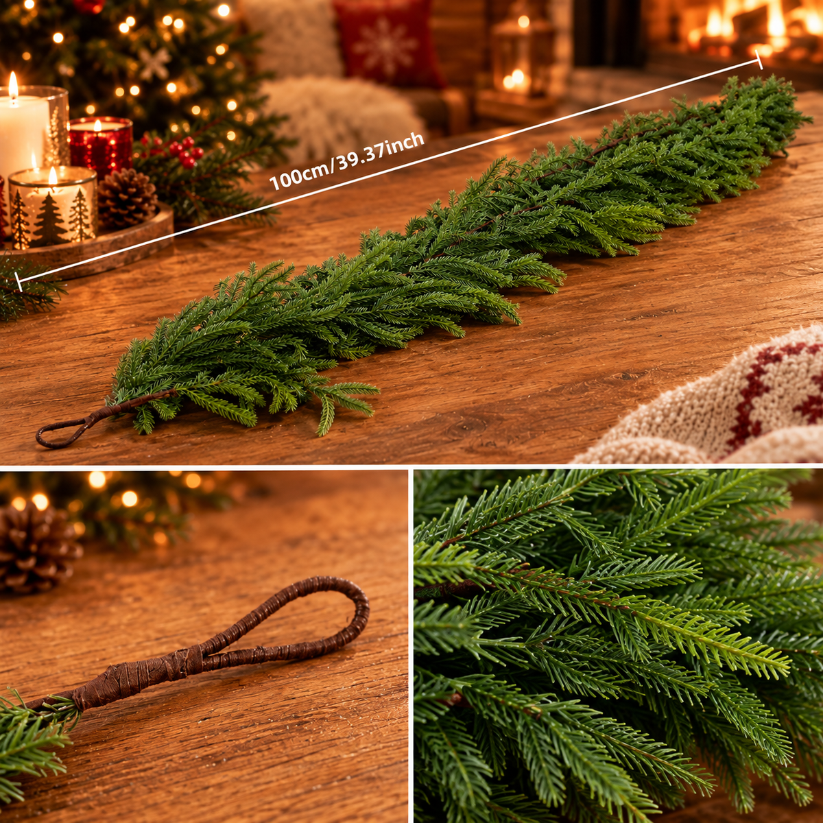 Guirlande de Sapin Boréale — guirlande de sapin artificiel, 100 cm