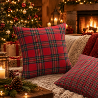 Photo 3 de Housse de Coussin de Noël Sapin &amp; Tartan