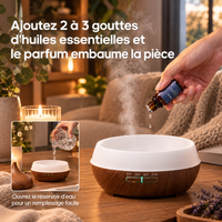 Photo 3 de Diffuseur Bois Veillée – Diffuseur d'Huiles Essentielles Effet Bois