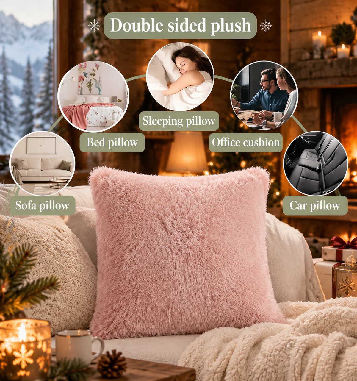 Housse de Coussin Fourrure Boréale — housse de coussin en fausse fourrure, vue 2